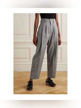 Isabel Marant Ornela Gray Plaid Trousers